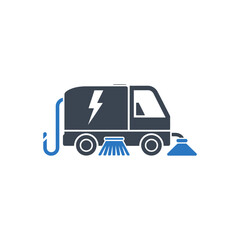 Electric Street Sweeper Vehicle icon