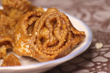 Moroccan Sweet Pastry Known as Chebakia or Shebakia