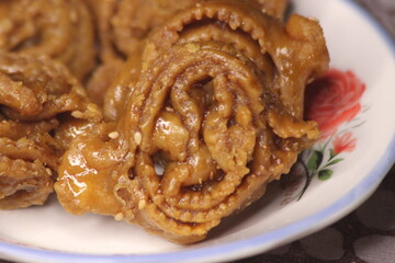 Moroccan Sweet Pastry Known as Chebakia or Shebakia