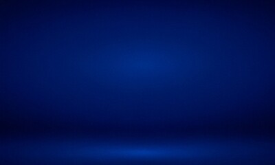 Obraz premium Smooth dark blue background with a black vignette effect, creating a sleek and professional studio backdrop. Ideal for business, presentations, and modern design projects.