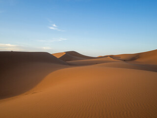 Gentel wavy sand dunes of Erg Chegaga, Morocco