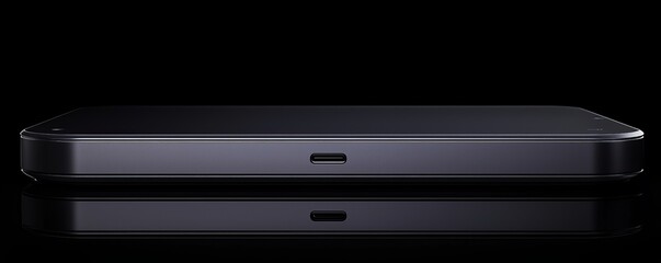 Sleek smartphone design on a black background.