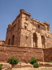Fototapeta premium El Glaoui family Telouet Kasbah exterior view, Morocco