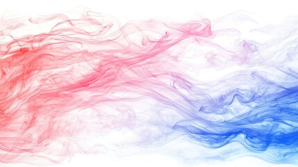 Abstract red blue smoke swirls, white background, design element (3)