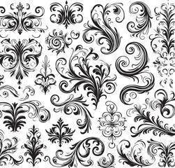 Elegant Baroque Floral Ornament | Vintage Flourish Vector Design