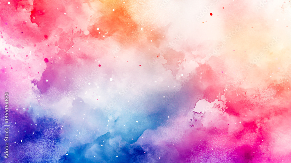 Poster abstract watercolor background with dynamic splashes and soft, blended colors, showcasing generative
