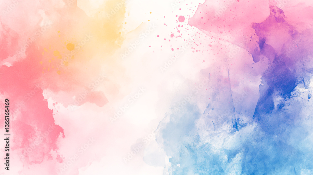 Poster abstract watercolor background with dynamic splashes and soft, blended colors, showcasing generative