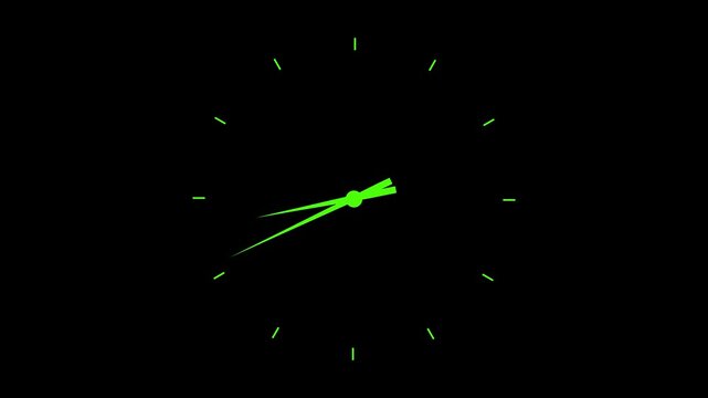 Clock icon illustration. Clock icon flat style black background 24 Hour Day Fast Speed. Seamless motion animated footage of a white watch with moving hands, representing the concept of time