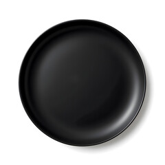 Black dinner plate on white background