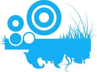 Frutiger Metro Aero nature and circles - sky blue version