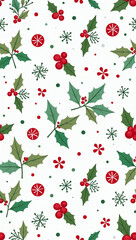 coration elements holly snowflakes mistletoe ideal backgrounds wrapping paper scrapbooking decoration greeting cards