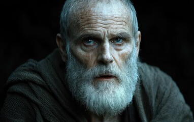 Obraz premium Close-up of a thoughtful elder