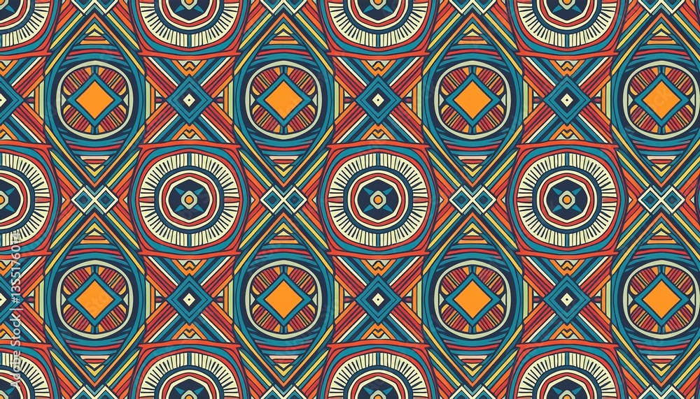 Poster creative ethnic style vector seamless pattern. generated image