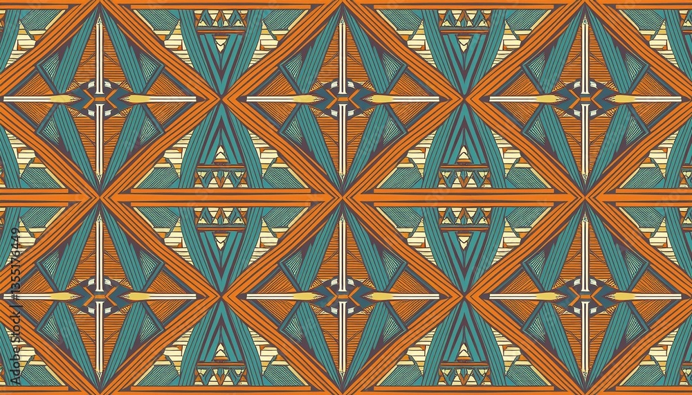 Poster creative ethnic style vector seamless pattern. generated image