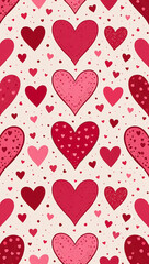 groovy hearts seamless patterns feature trendy romantic designs hippie retro style red pink colors various uses
