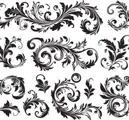 Elegant Baroque Floral Ornament | Vintage Flourish Vector Design