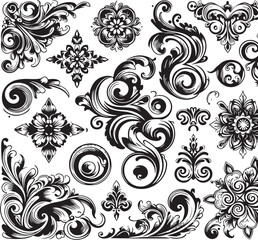 Elegant Baroque Floral Ornament | Vintage Flourish Vector Design