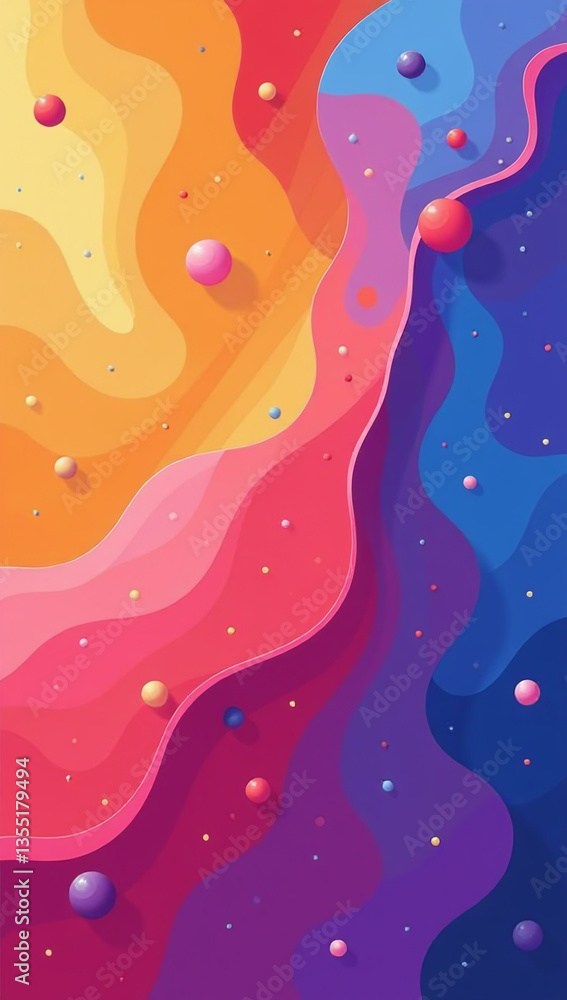 Poster liquid colors form gradient background geometric shapes vector