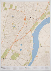  City Map with Marked Routes and Landmarks