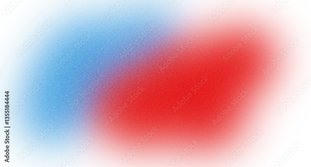 Poster red and blue colors blending together creating a gradient effect on a transparent background, ideal 
