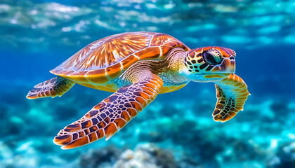 Fototapeta premium Sea Turtle in Coral Reef
