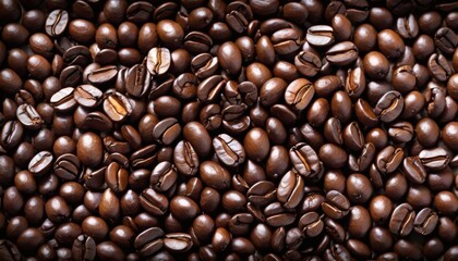 Obraz premium Close-up of roasted coffee beans with rich texture and dark aroma