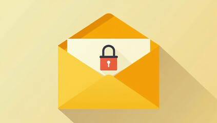 bright yellow envelope features intriguing locked concept visual illustration