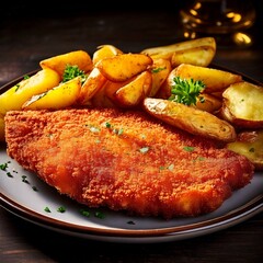 Schnitzel mit Bratkartoffeln
