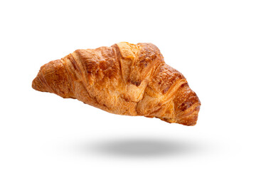 Delicious snack croissant on white background