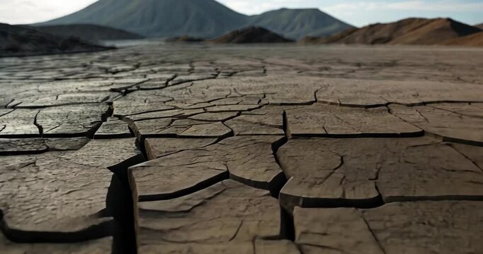 Background of mud volcanoes featuring a path of lava.