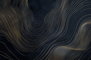 Dark Fluid Abstract Lines – Elegant Black Wavy Background Design

