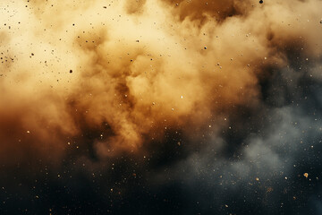 Dust Explosion in Orange – Dramatic Powder Burst Abstract Texture