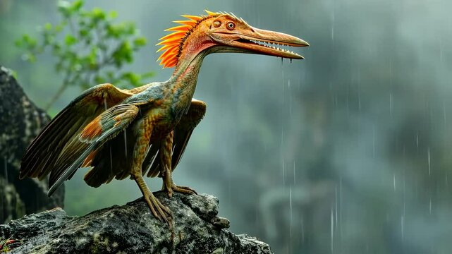 Jurassic marvel: video of dinosaur, presenting its striking anatomy, ancient behaviors, captivating story of creatures that once ruled Earth in bygone era.