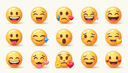 emojis convey emotions various facial expressions designs digital vector