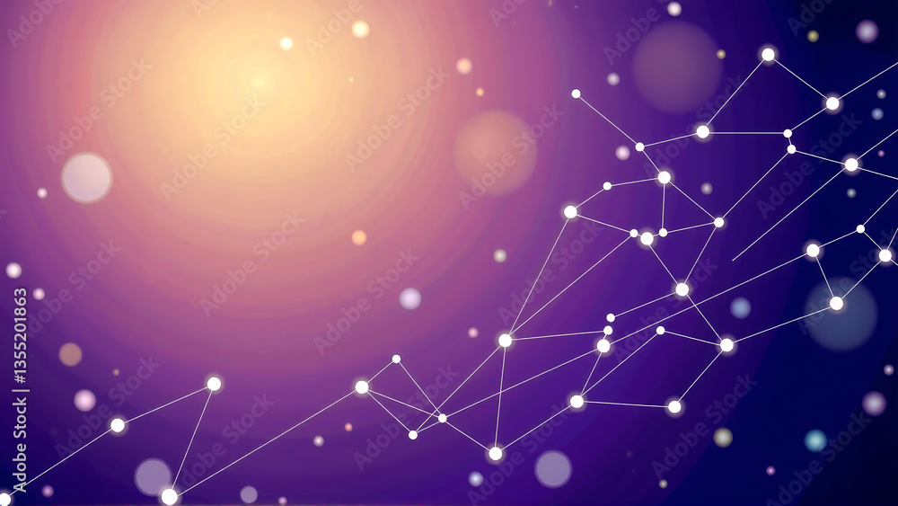 Poster abstract geometric background with light and network connections
