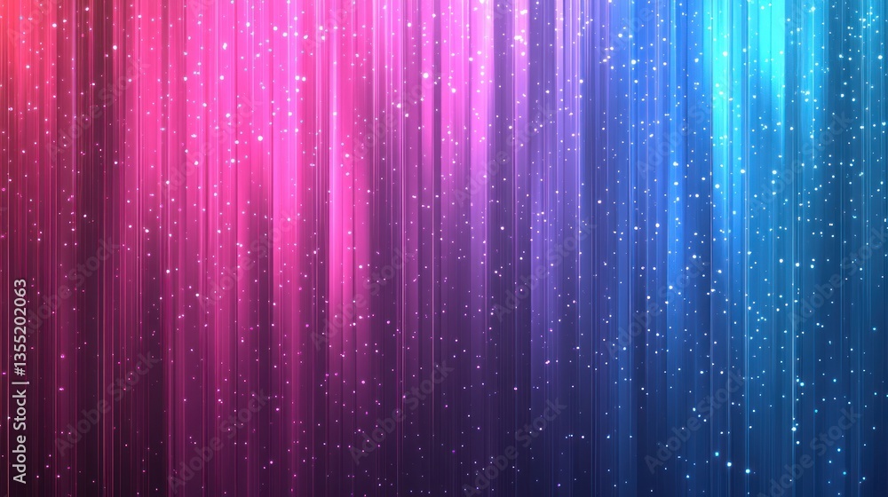 Poster abstract colorful background with vertical light streaks and sparkles.