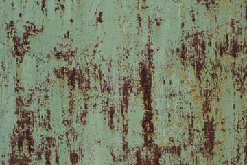 Old green rusty metal texture background. Old grunge rusty metal texture.