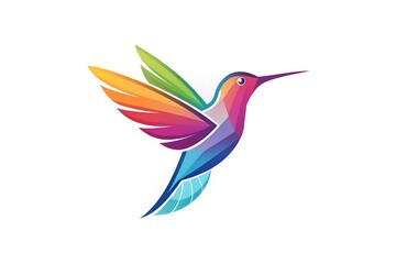 Obraz premium A hummingbird incorporated into a logo-style design.