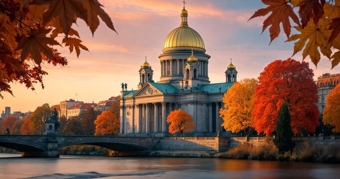 Autumn during sunset, Cathedral