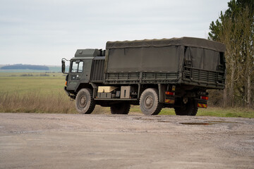 Fototapeta premium British army MAN SV 4x4 utility truck on a military exercise
