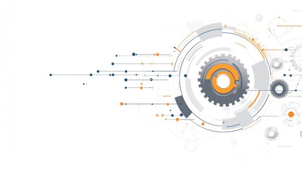 Obraz premium Abstract technology gear design background, ideal for website or app interface