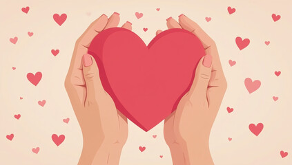 illustrations hands made hearts popular sentimental gift idea loved