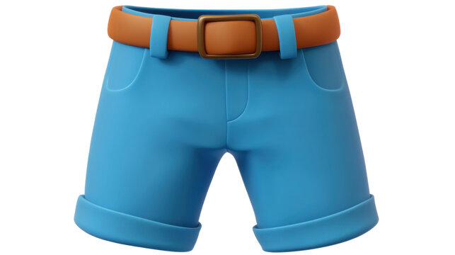 blue short pent on white background