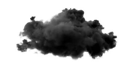 Dramatic Black Smoke in the Sky on Transparent Background, Dark Atmospheric Effect