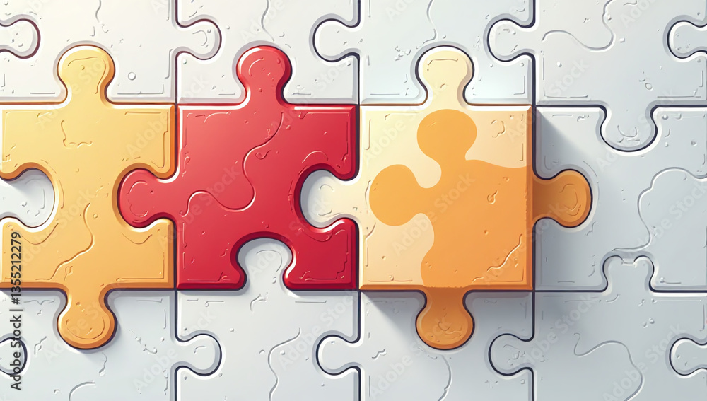 Poster puzzle pieces jigsaw set editable stroke various designs solving teamwork ideas available editing in