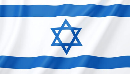 realistic israeli flag features wavy shape blue white colors including stars rectangular