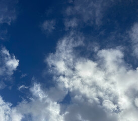 Blue summer sky with white clouds for use as a background