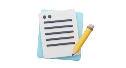 Isolated Writing Pad with Pencil for Notes and Documentation