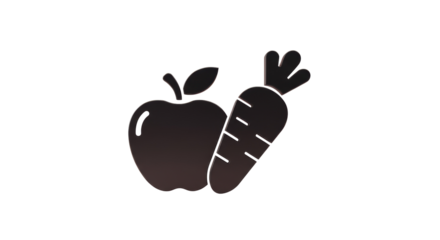 Isolated Apple and Carrot Silhouette for Healthy Eating
