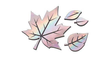 Isolated Iridescent Autumn Leaves for Fall Season